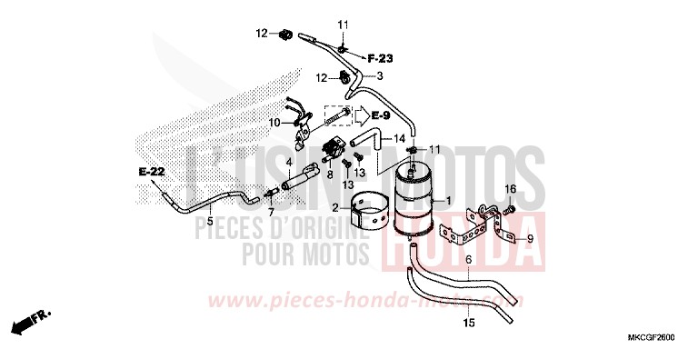 CANISTER for Gold Wing PEARL GLARE WHITE (NHB53E) from 2020